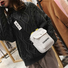 Load image into Gallery viewer, Canvas female bag 2019 spring new fashion Korean letter small bag travel out shoulder bag