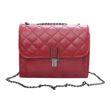 Load image into Gallery viewer, Lozenge Fashion handbags High quality PU leather Women bag Sweet girl chain Mini Flap square package Lattice shoulder Female bag